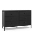 White 6 Drawer Double Dresser Q9085