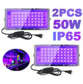 2 Pack 50W Black Lights, Blacklight Flood Light with Plug and Switch J602