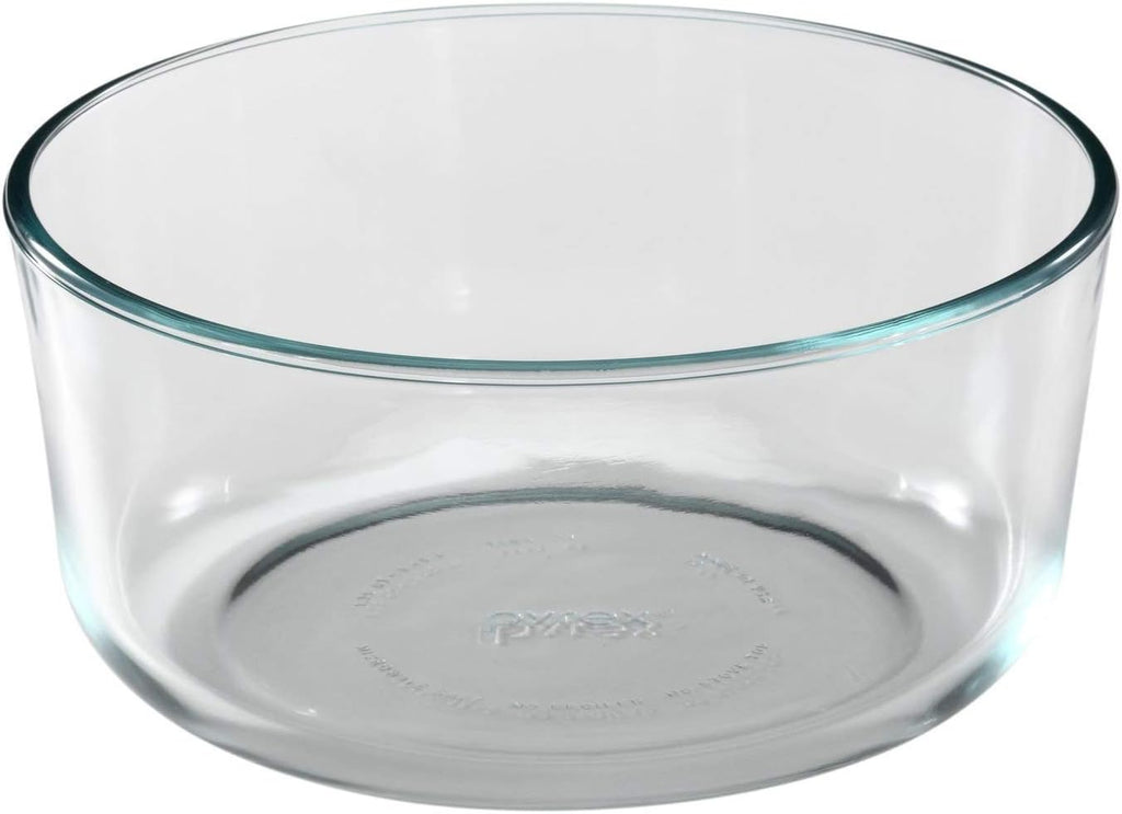 Pyrex Bundle - 4 Items: 6/7-Cup Glass Bowls, 6/7-Cup Turquoise Plastic Lids T71379