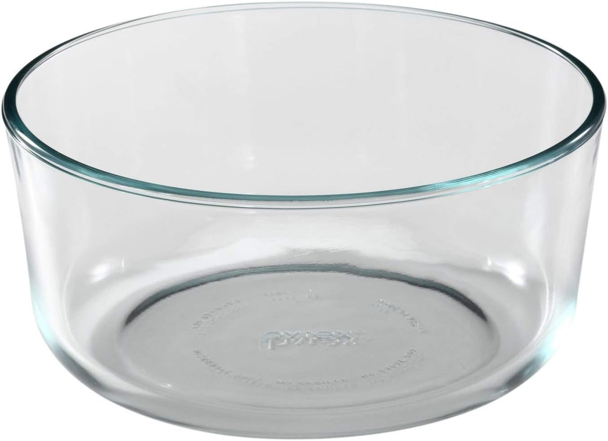 Pyrex Bundle - 4 Items: 6/7-Cup Glass Bowls, 6/7-Cup Turquoise Plastic Lids T71379