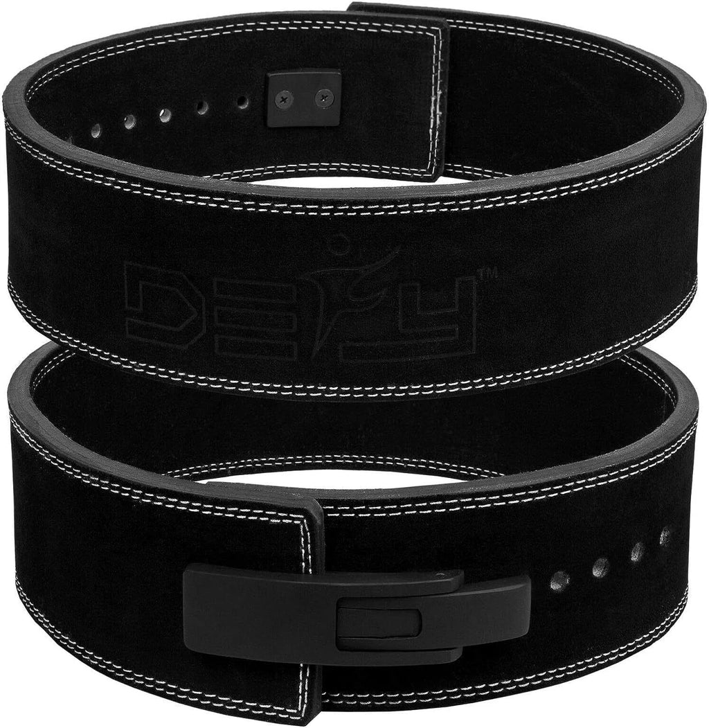 Genuine Leather 4-Inch-Wide Black Powerlifting Belt H48021