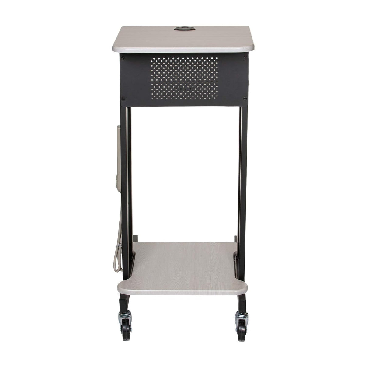 Presentation Cart and Stand, Steel Frame, Ivory Woodgrain M361