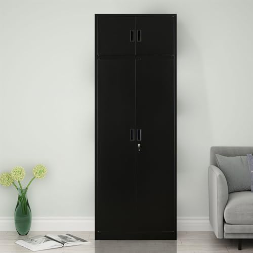 Black Lockable Steel Storage Cabinet with 2 Drawers O995
