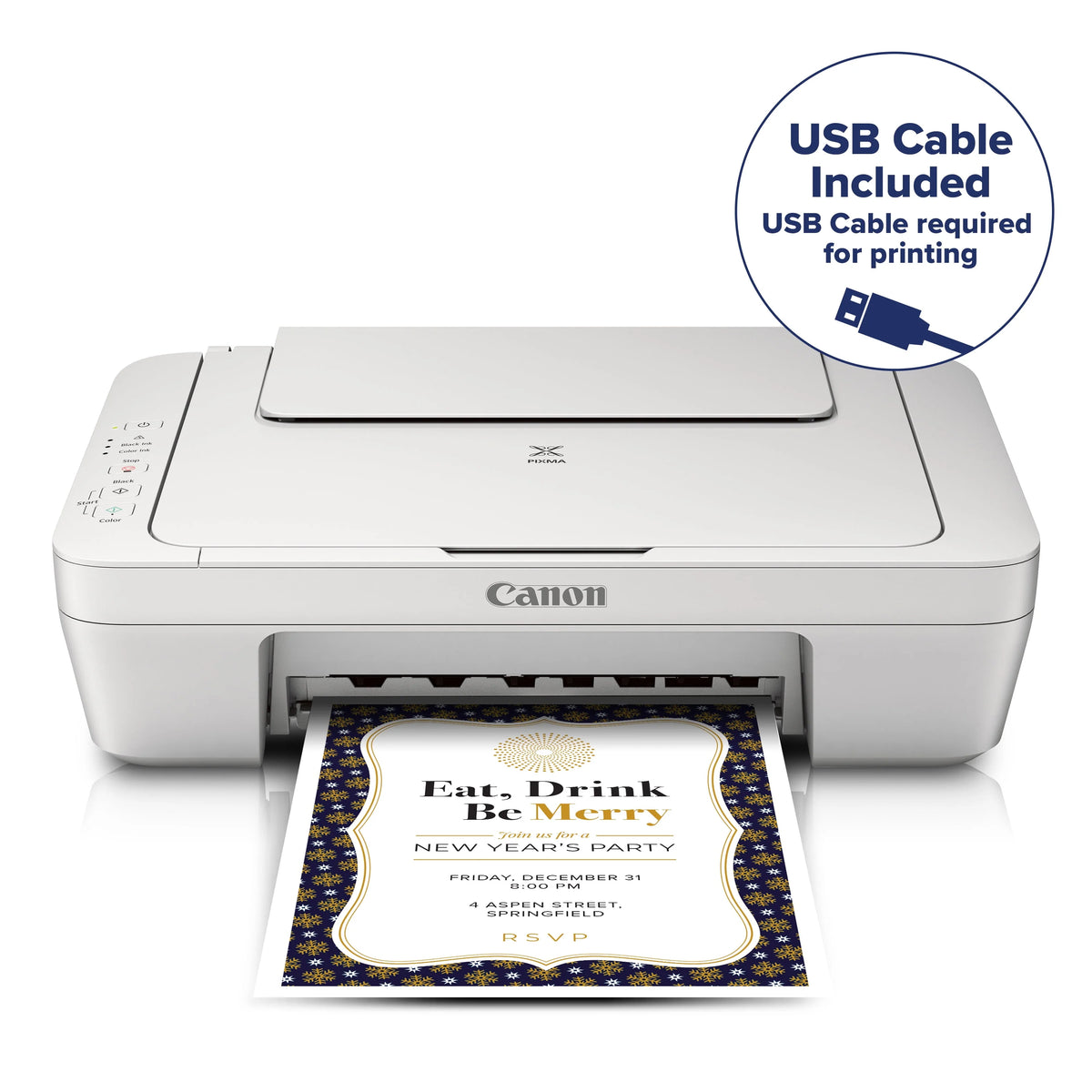 White Wired All-in-One Color Inkjet Printer W426670