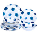16 Pcs Melamine Dinnerware Set Plates Bowls Cups Unbreakable N63730