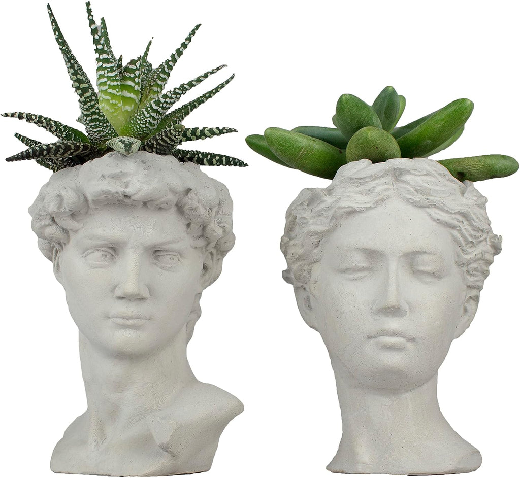 Gray 5 Inch Set of 2 Concrete Planter I6013