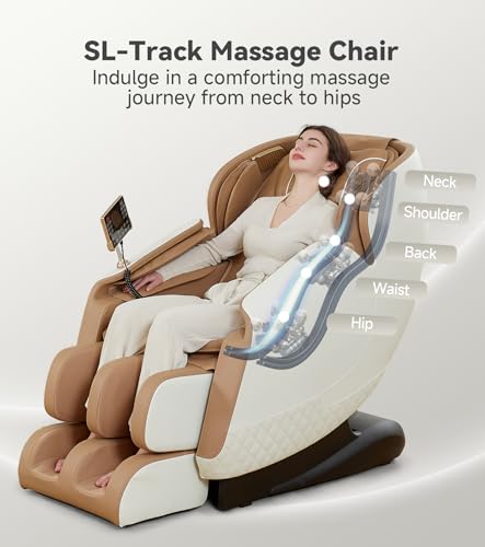 Brown Zero Gravity SL-Track Shiatsu Massage Chair Recliner J62312