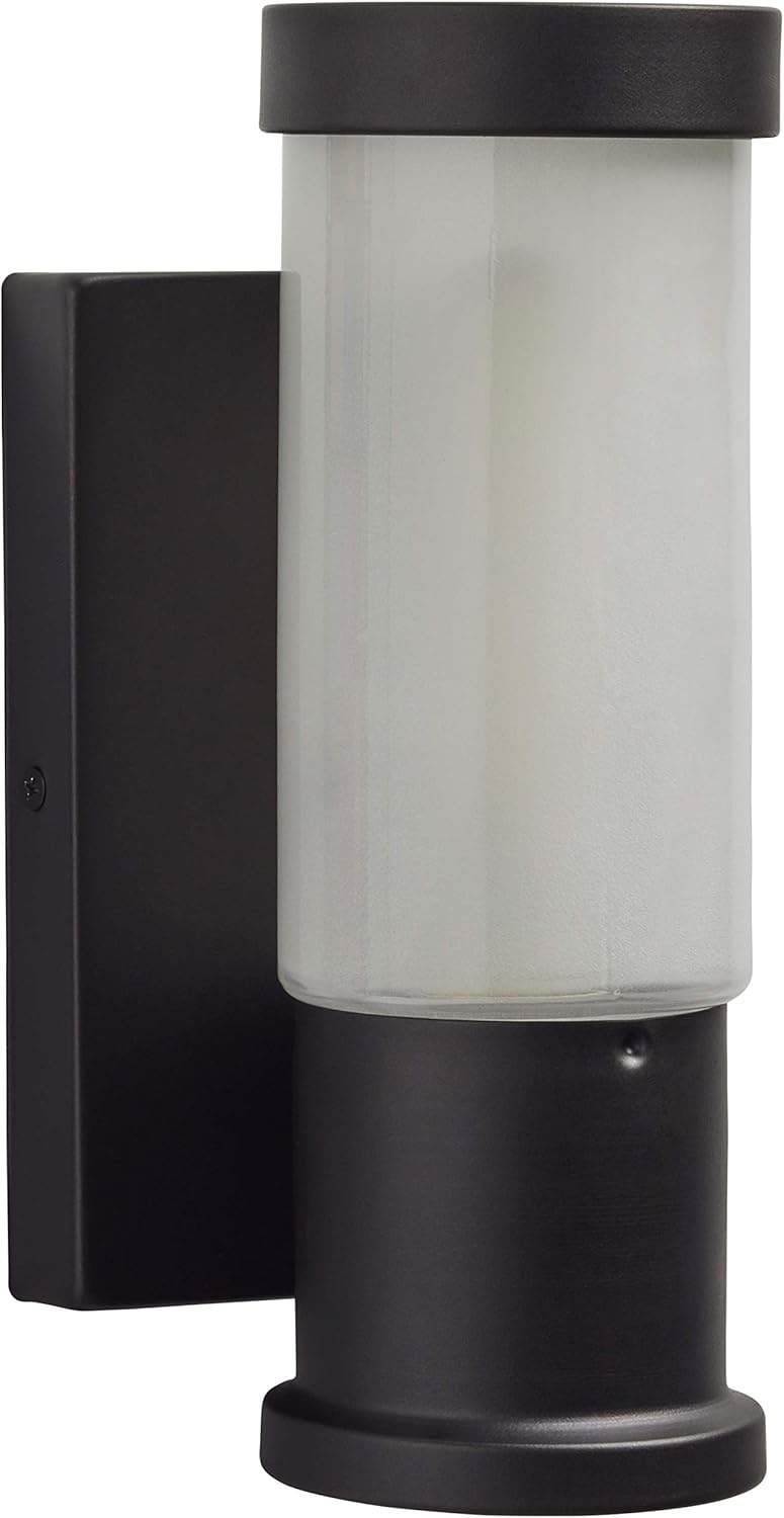 Cylindrical Wall Sconce With LED Light Bulb, Black J3459
