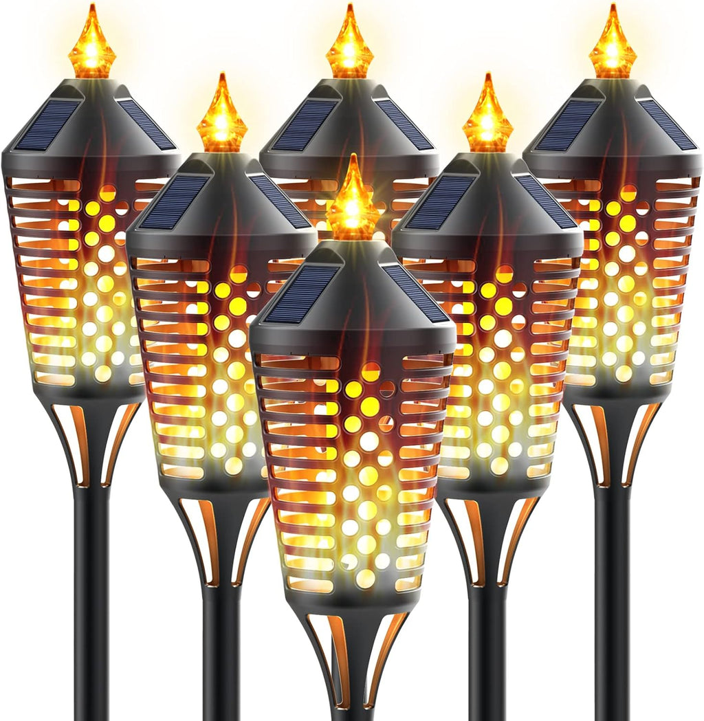 6 Pack Waterproof Outdoor Solar Torch Lights T10722