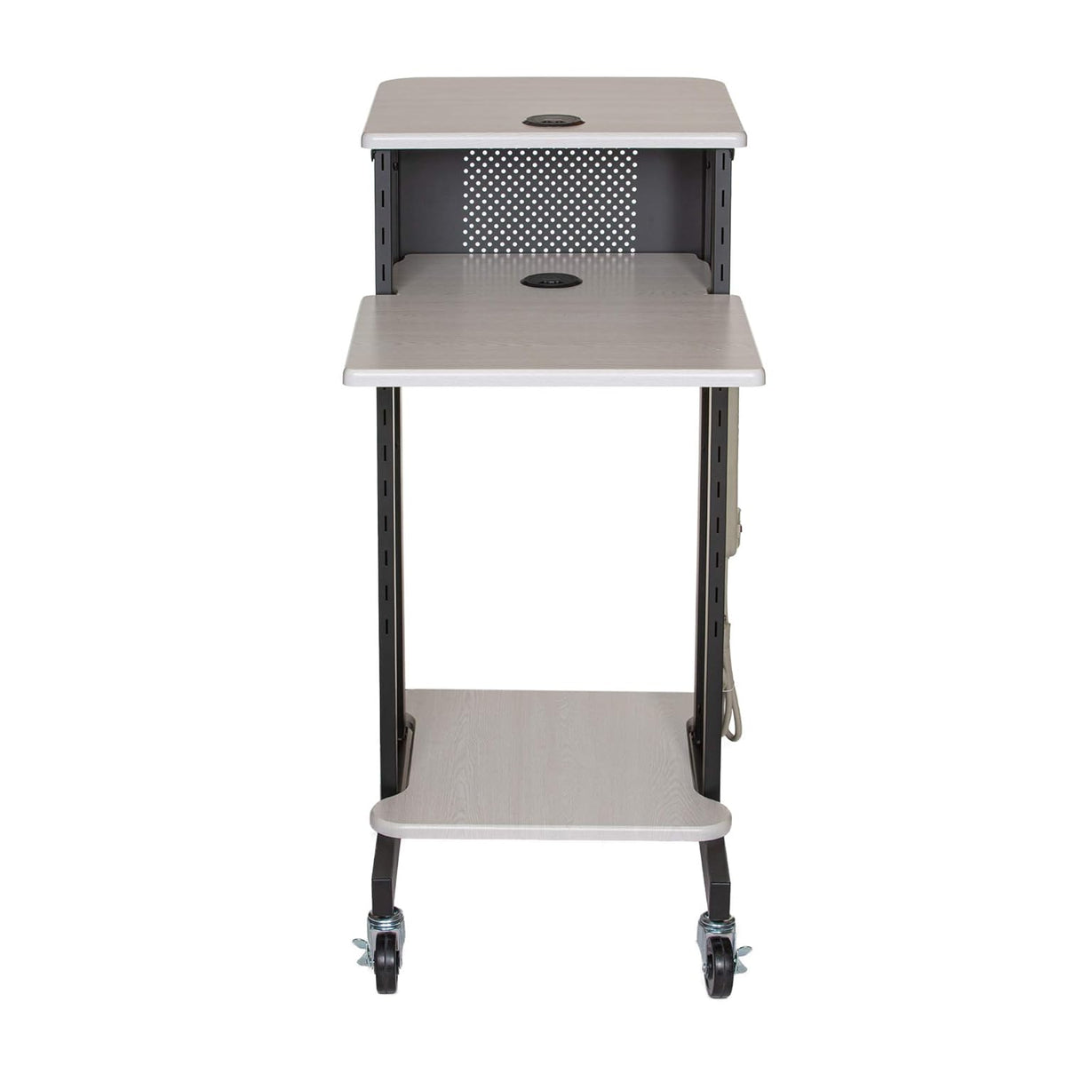 Presentation Cart and Stand, Steel Frame, Ivory Woodgrain M361
