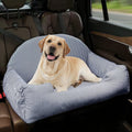 Dog Car Seat, Pet Booster Seat with Storage (Blue Stripes) S19645