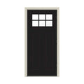 Black Painted Steel Prehung Front Door with Brickmould D808757