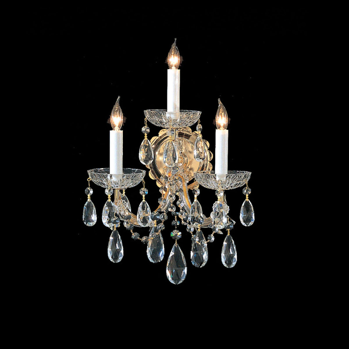 3 Light Sconce, Gold B5802