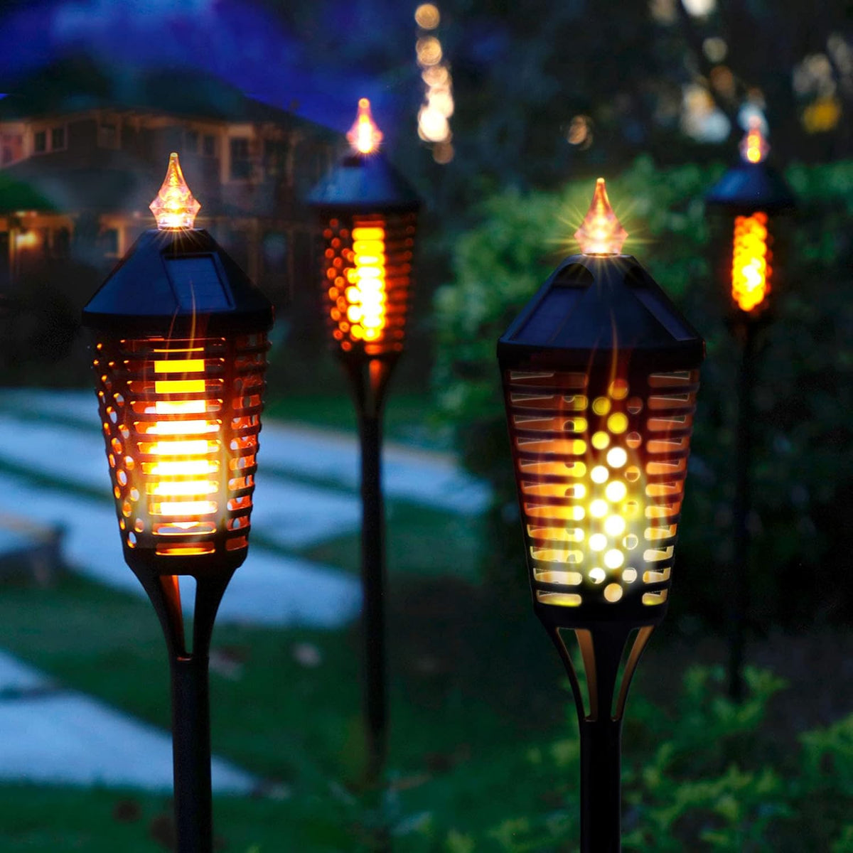6 Pack Waterproof Outdoor Solar Torch Lights T10722