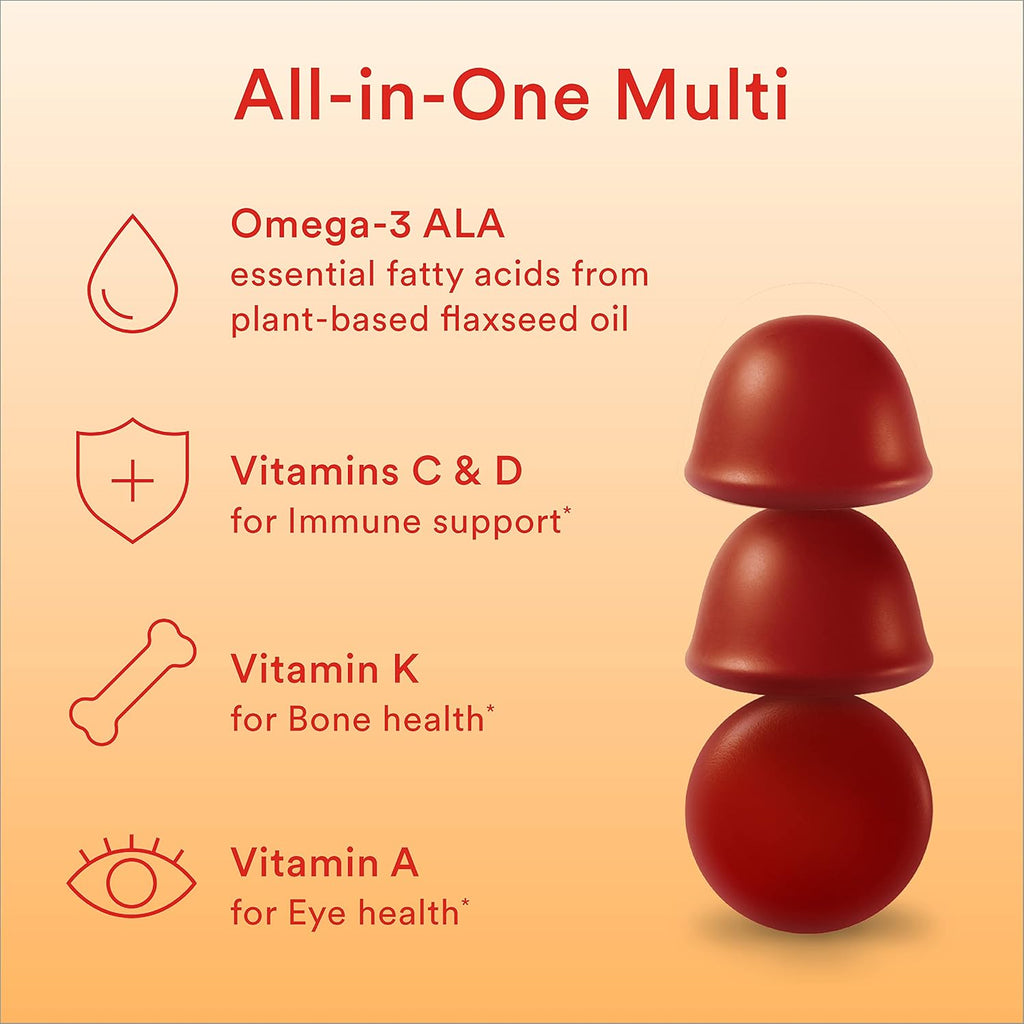 Sugar Free Kids Multivitamin Gummies with Omega 3, Vitamin D3, C & Fiber S148075