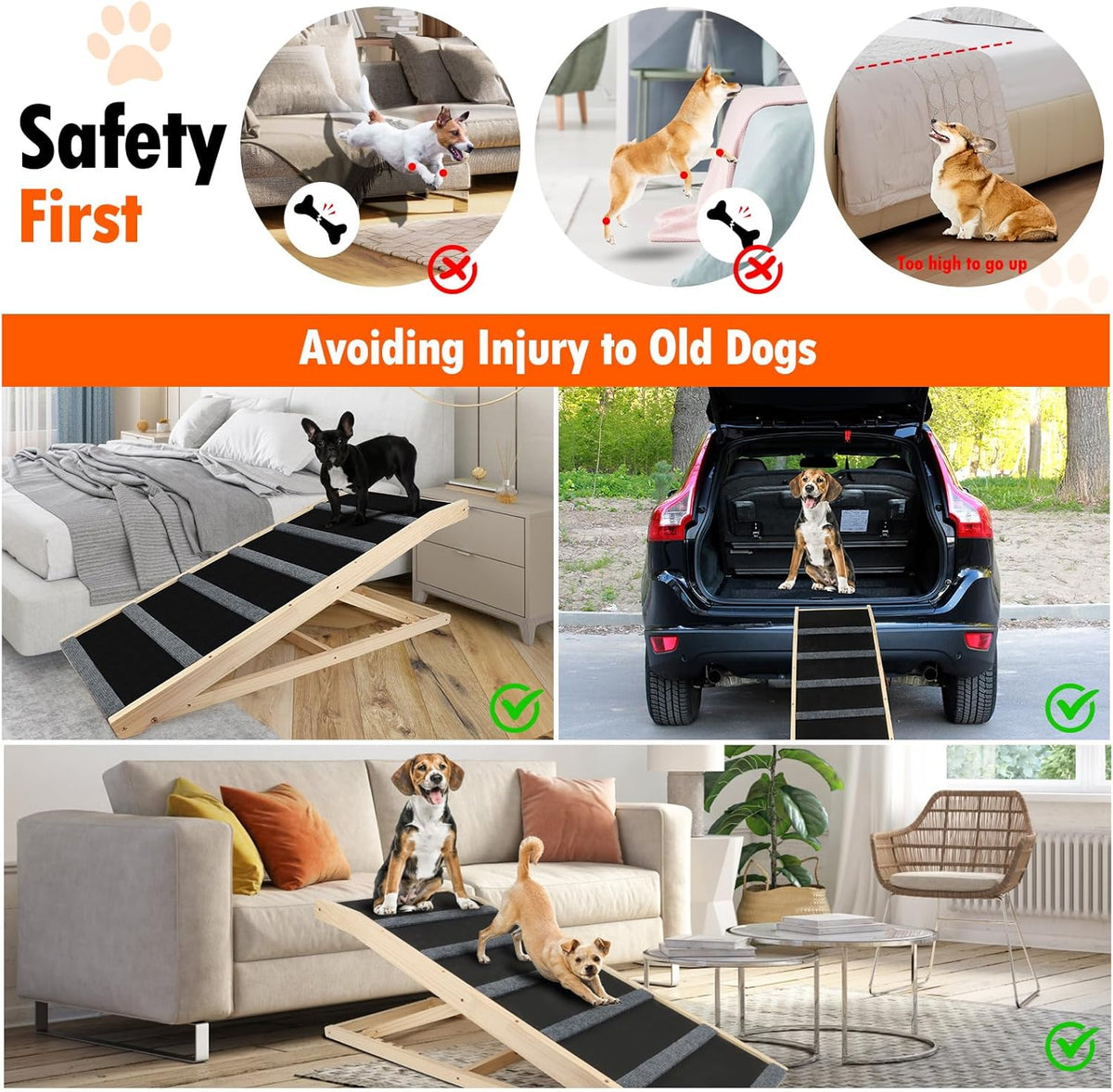 46.5" Adjustable Folding Pet Ramp I424974
