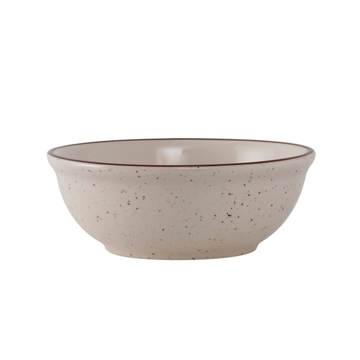 15 oz Narrow Rim Nappie in Eggshell American White with Brown Speckles, Case of 36 P329729