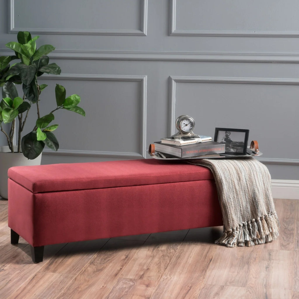 Black Checkerboard Fabric Storage Ottoman C198