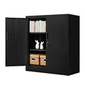Black Lockable Steel Storage Cabinet with 2 Drawers O995