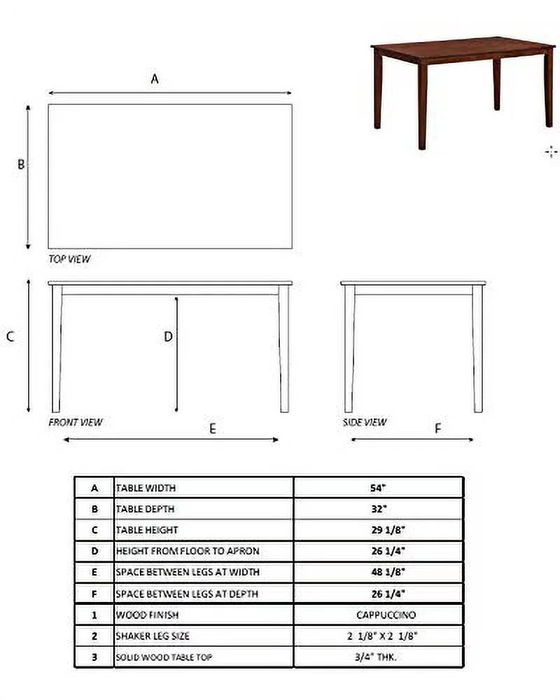 5 Pcs Wood Kitchen Dining Table Set with 4 Chairs W45732