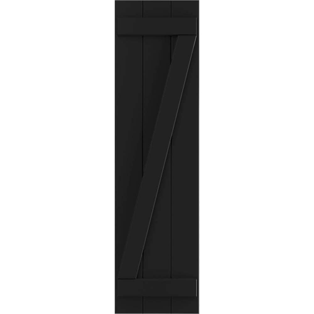 Black PVC Board and Batten Shutters (Per Pair) S1953