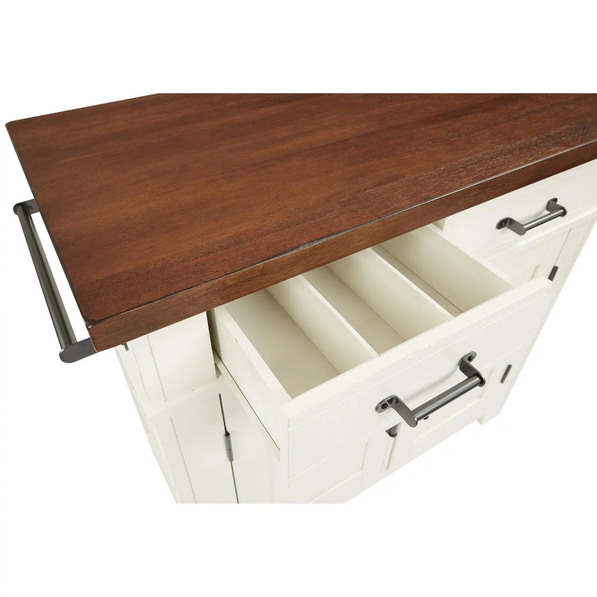 Black Kitchen Island with Vintage Oak Top G43191
