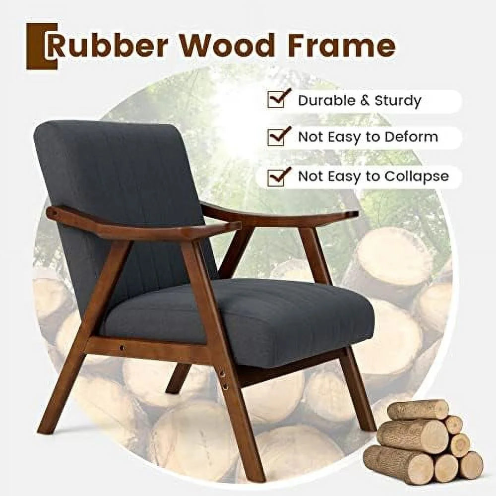 Mid-Century Modern Upholstered Accent Chair with Arms H579853