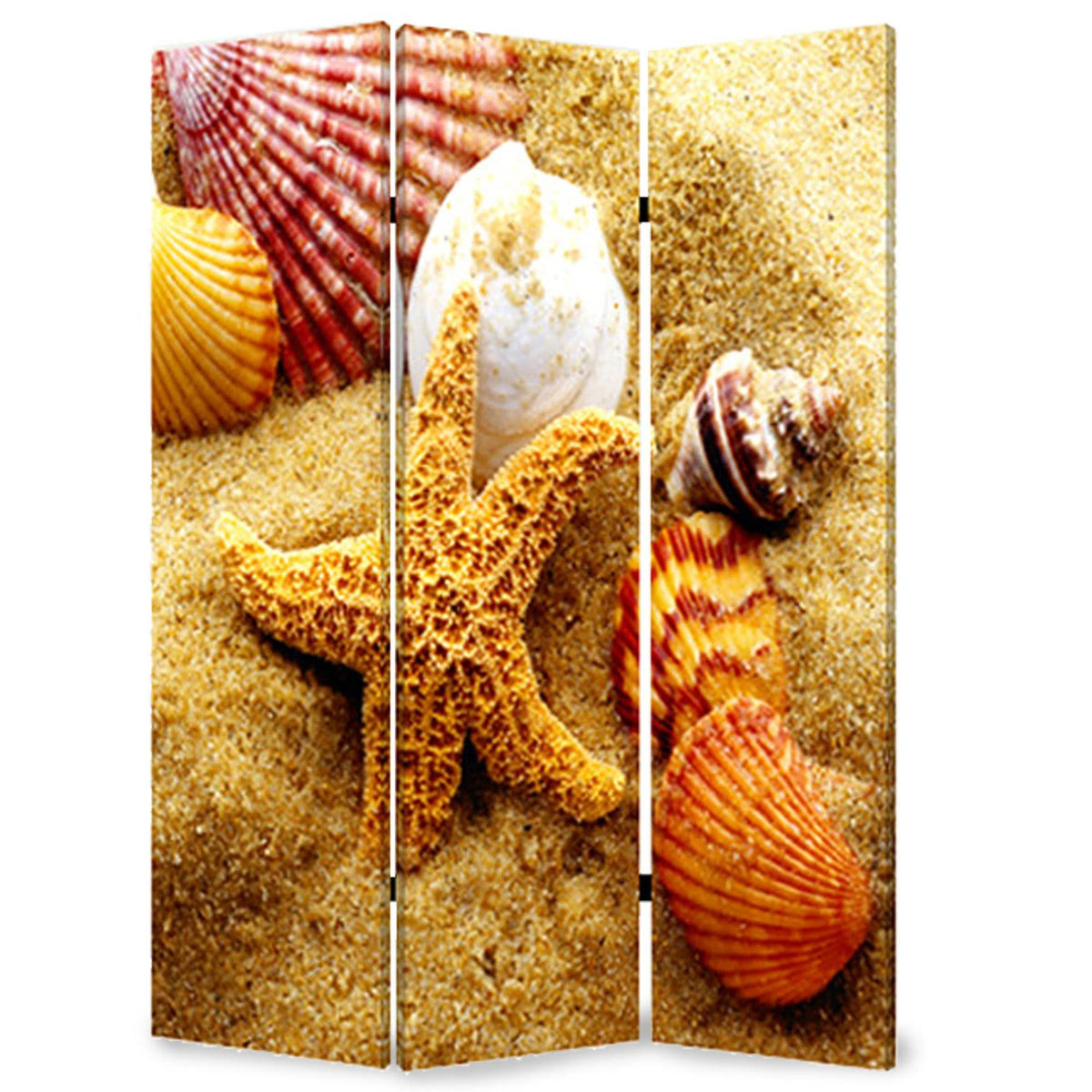 Multi-Color Wood Canvas Screen K1706