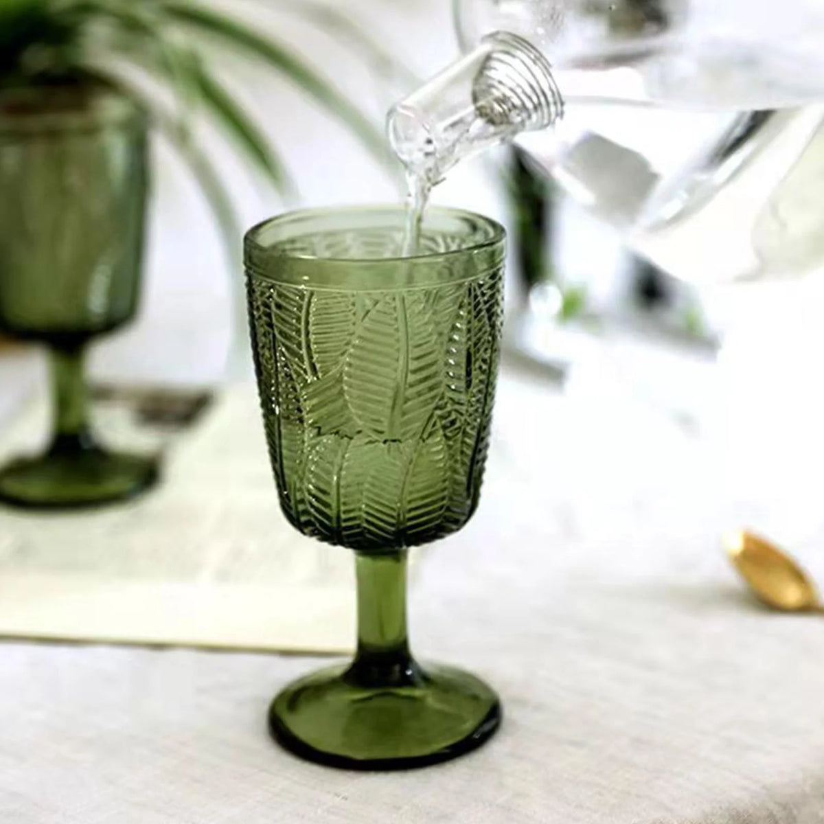 Green Embossment Texture Beverage Glasses E423429