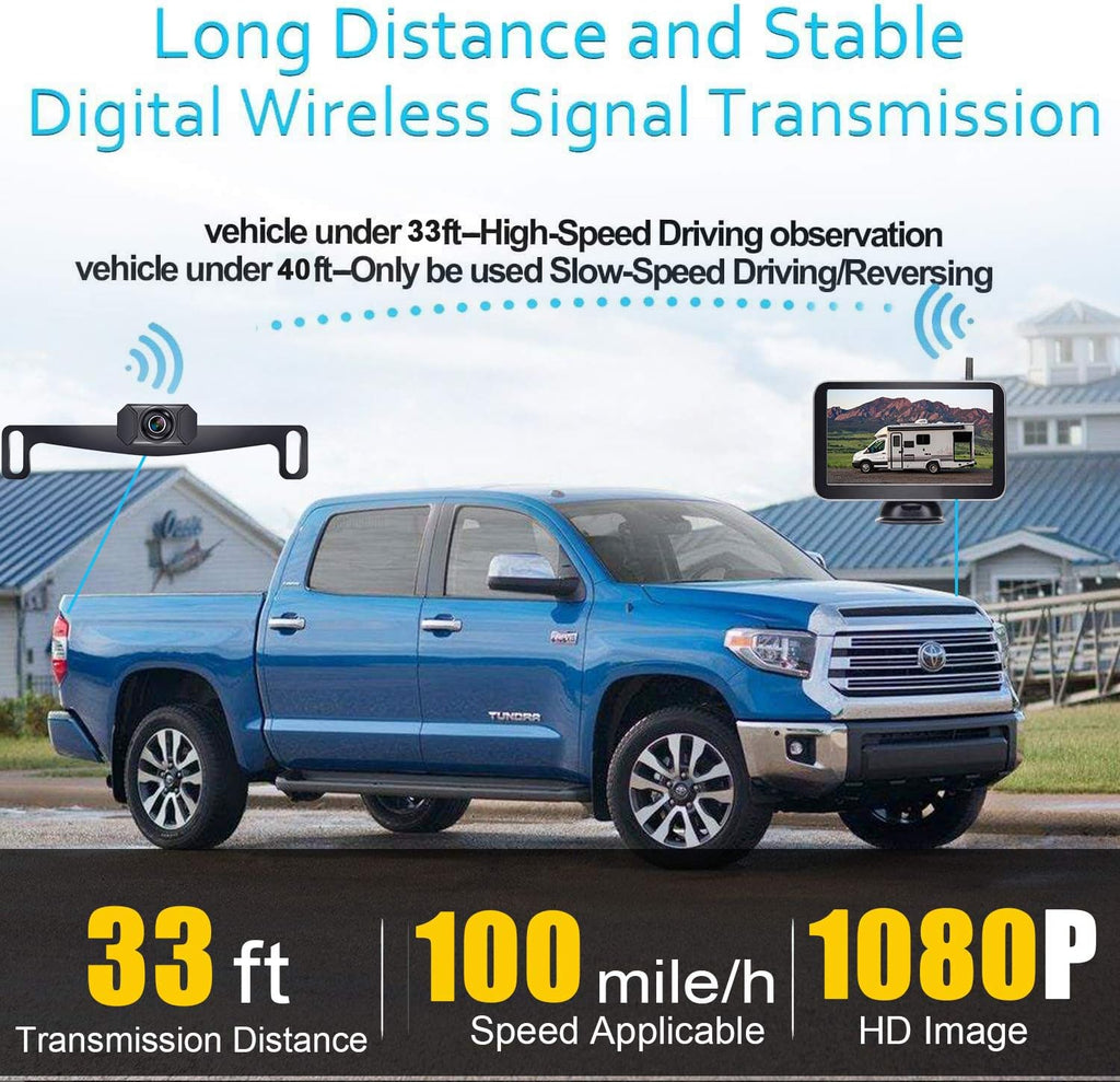 Wireless Backup Camera Kit with 7 Inch Monitor W3841