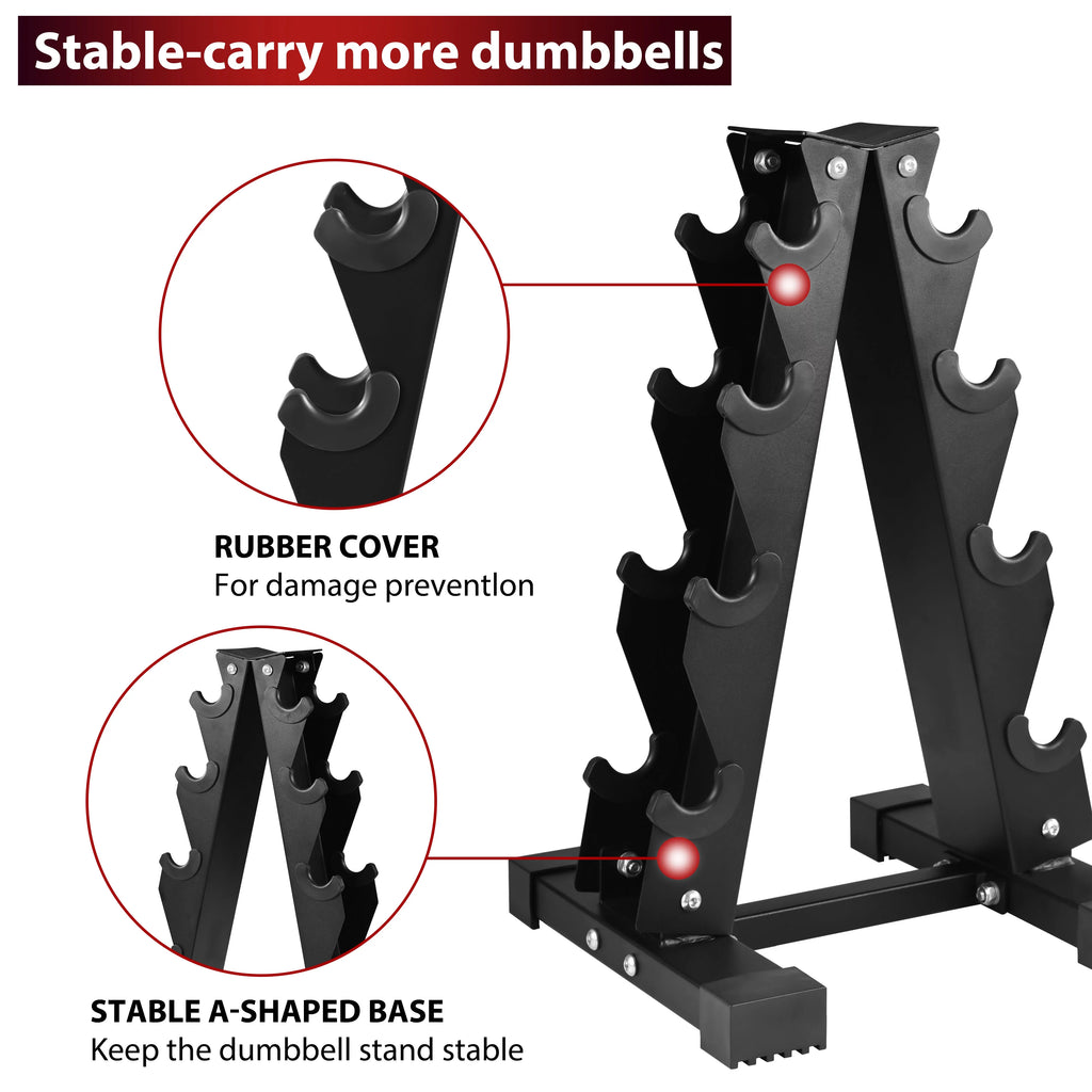100LB Rubber Coated Hex Dumbbell Weight Set with Rack U30379