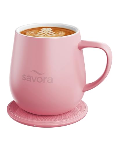 12oz Heated Ceramic Coffee Mug with Lid F981
