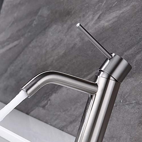 Brushed Gold Single Handle Vessel Sink Faucet T377