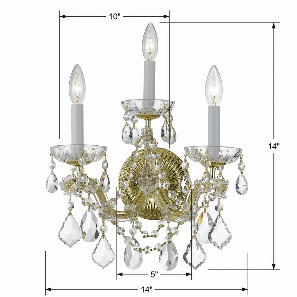 3 Light Sconce, Gold B5802