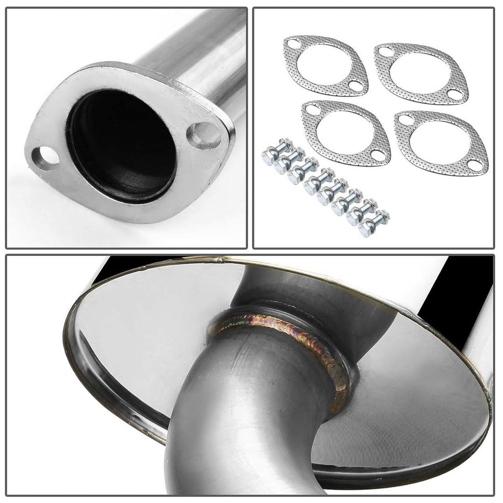 Stainless Steel Dual Rolled Muffler Tip Catback Exhaust System D652