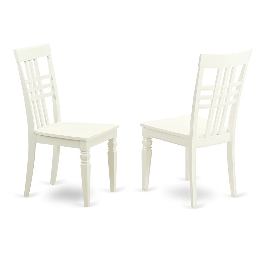 Linen White Wood Dining Chairs Set of 2 Q30109