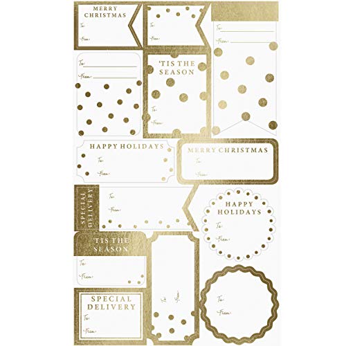 White Self-Adhesive Christmas Gift Labels C27967