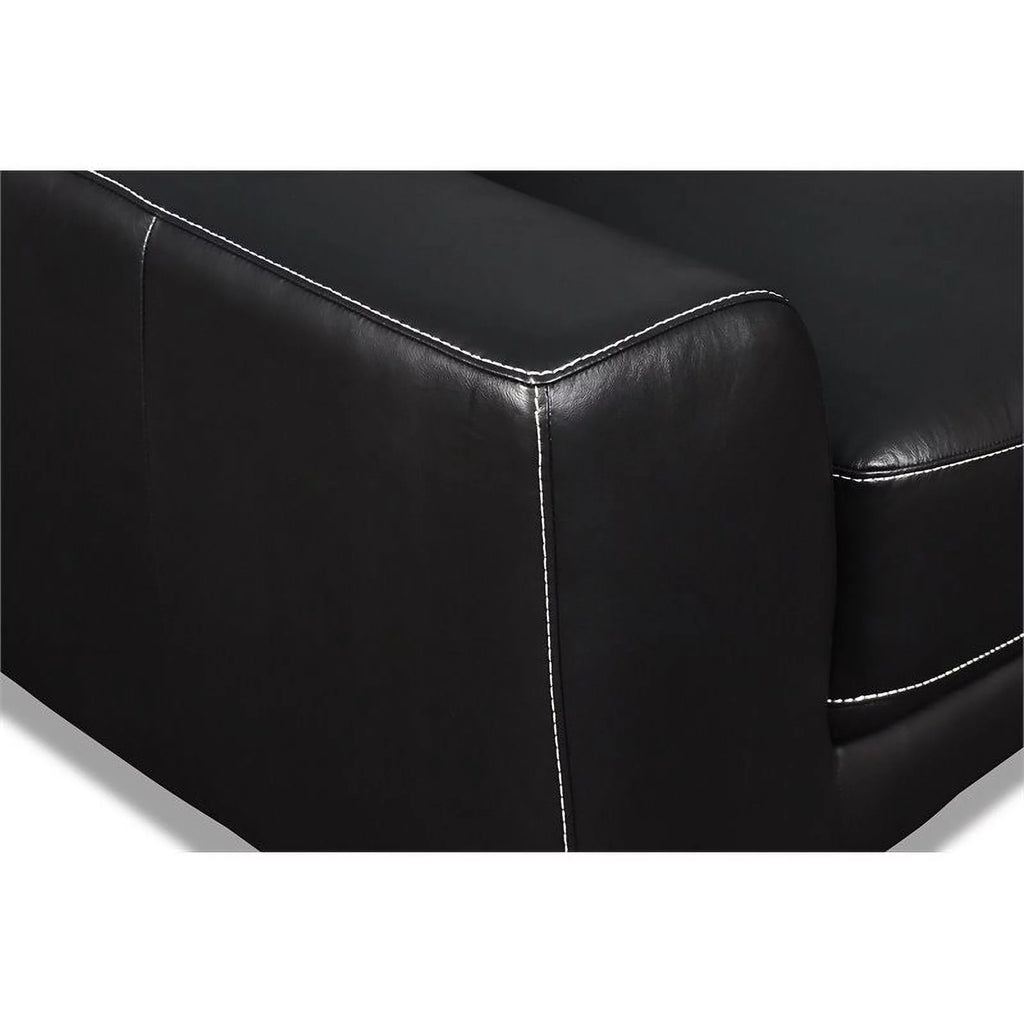 Black Top Grain Italian Leather Loveseat D255804