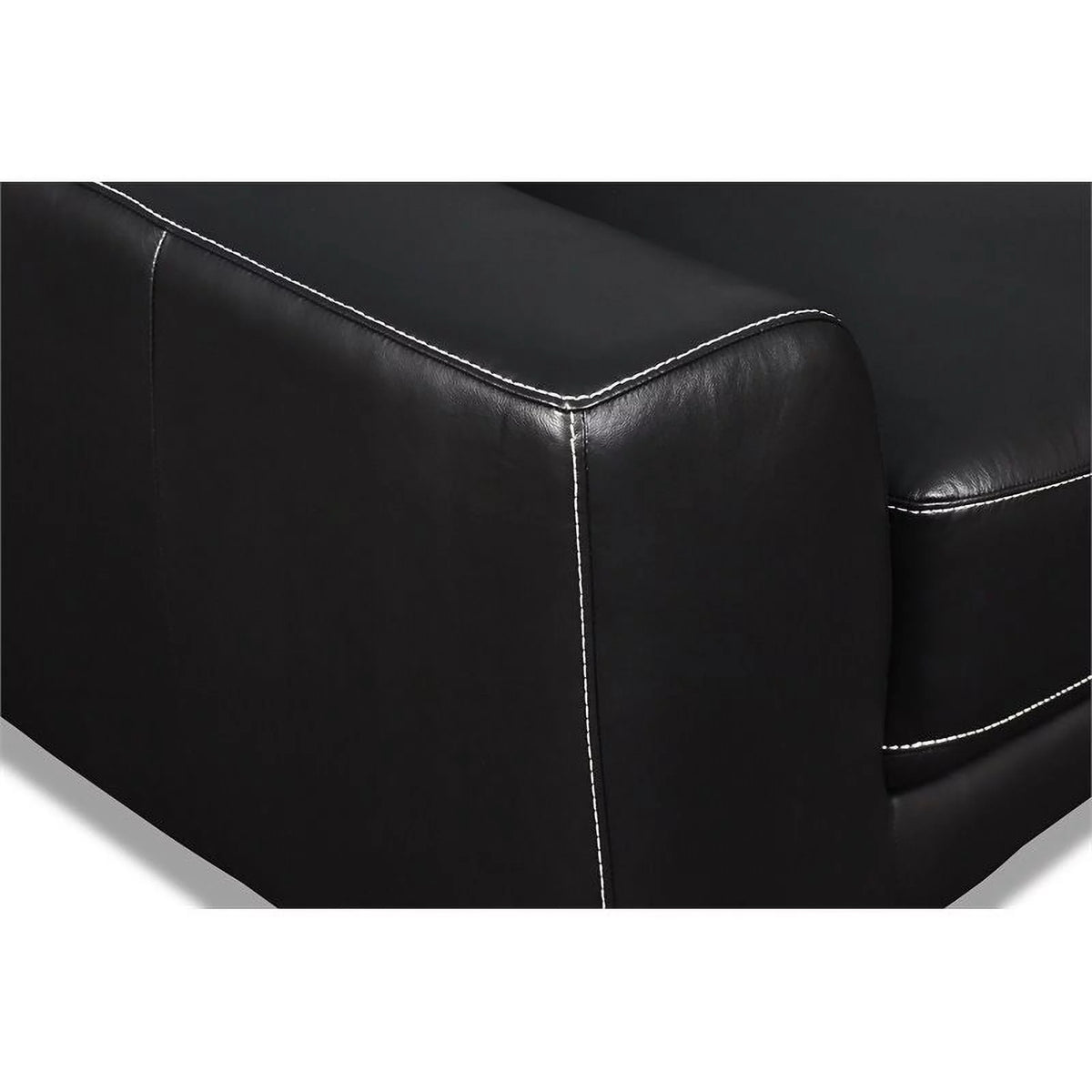 Black Top Grain Italian Leather Loveseat D255804