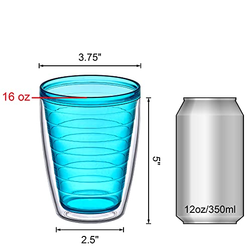 16-Ounce Insulated Plastic Tumblers Set of 4 I23193