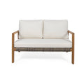 Acacia Wood Loveseat with Wicker Accents N62187