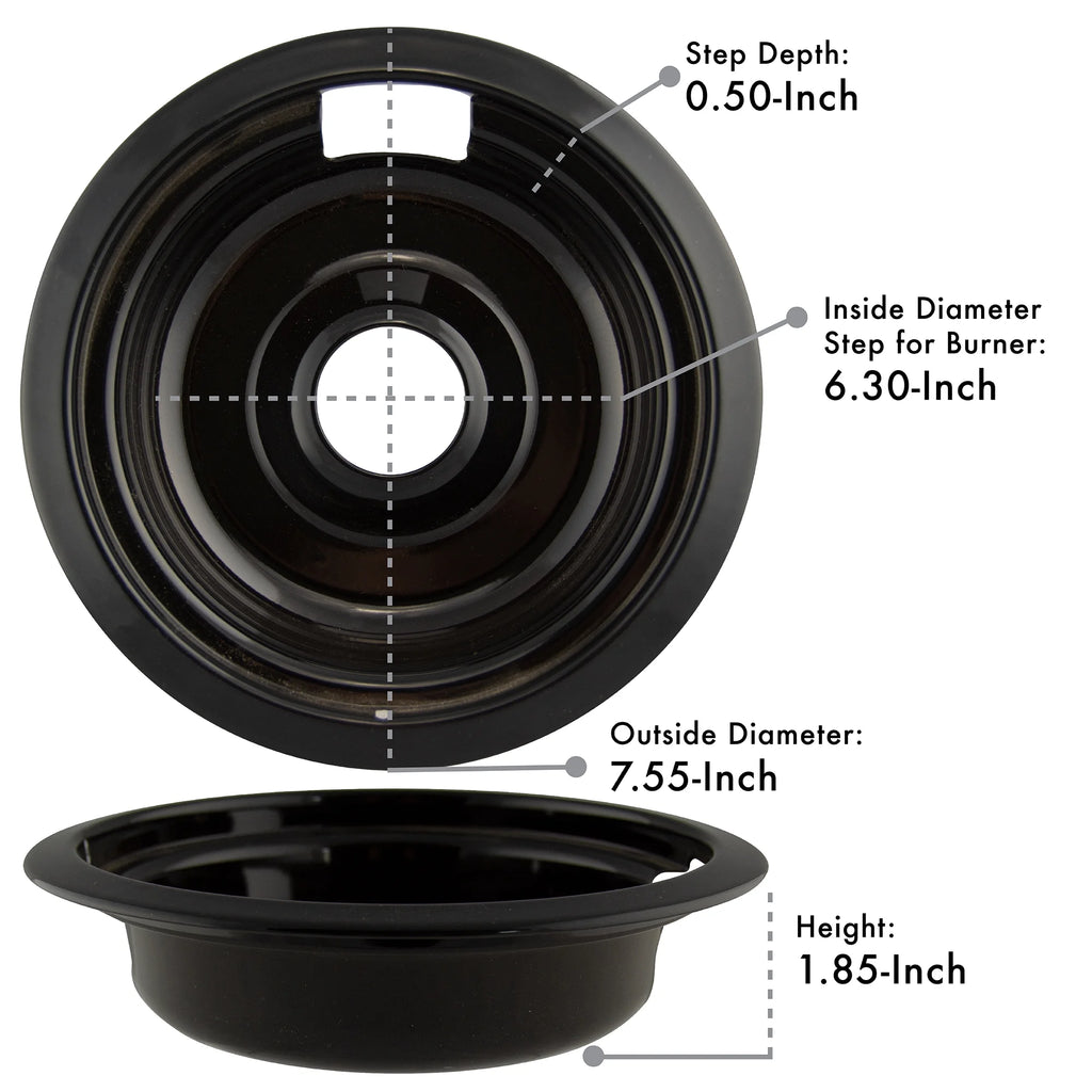 Black Porcelain 4 Piece Drip Bowl V378