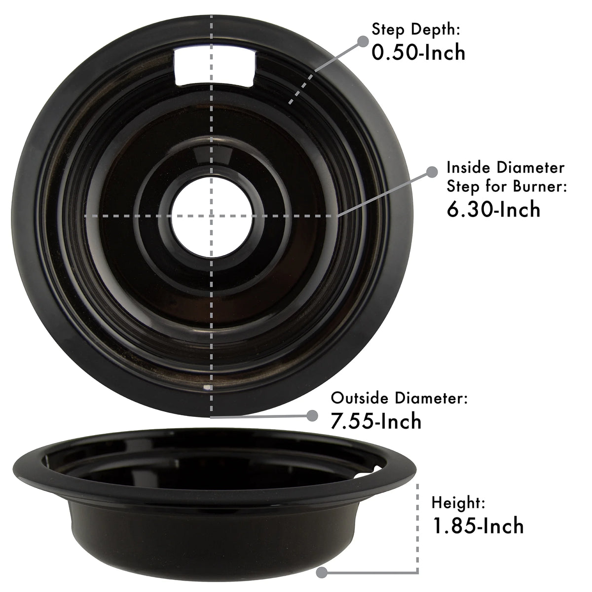 Black Porcelain 4 Piece Drip Bowl V378