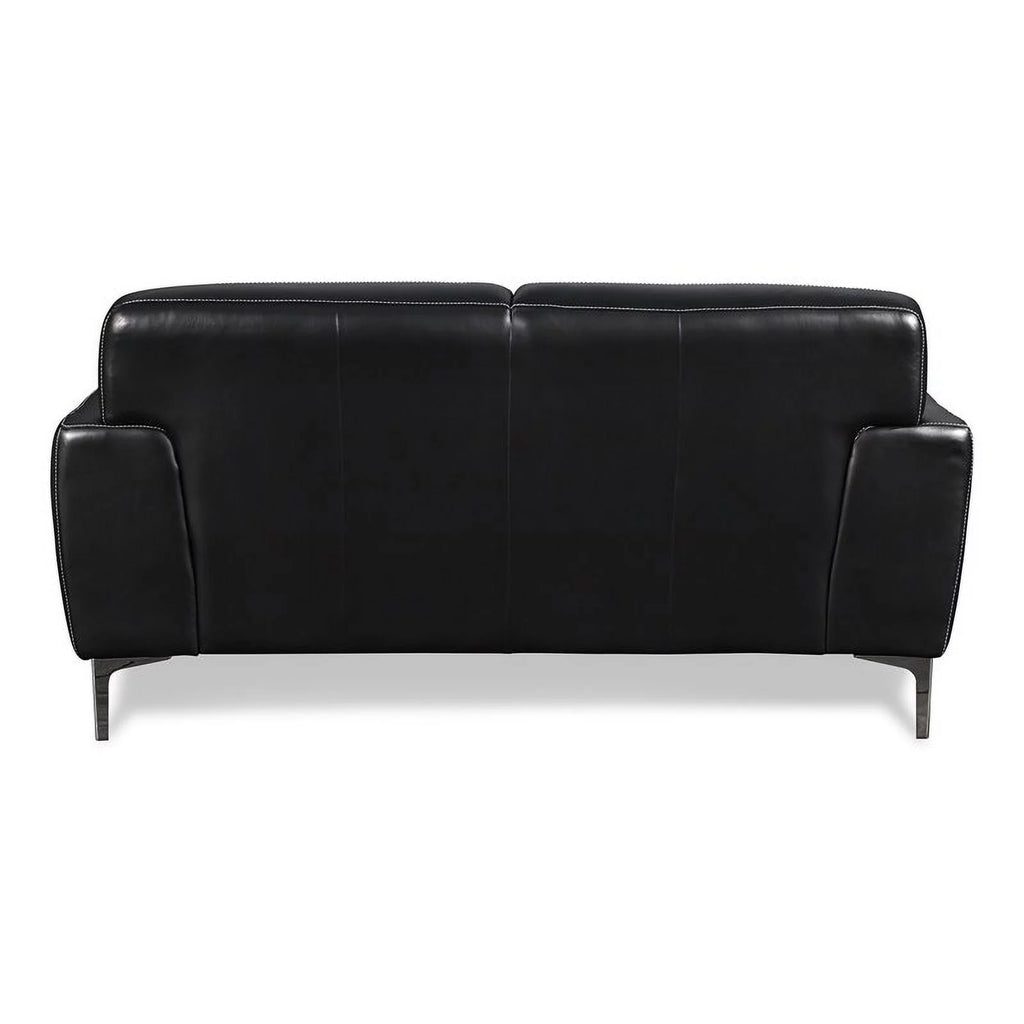 Black Top Grain Italian Leather Loveseat D255804