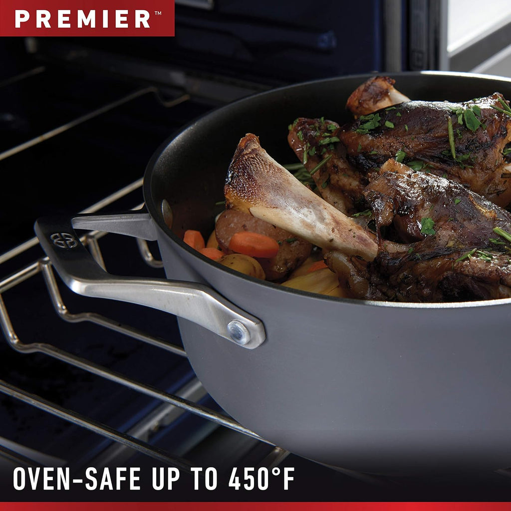 1.5-Quart Hard-Anodized Nonstick Sauce Pan with Cover Black Y6501