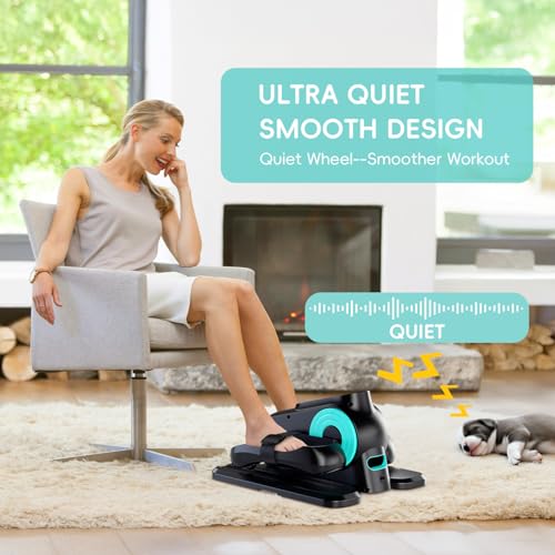 Under Desk Elliptical Machine, Quiet Portable Electric Seated Pedal Exerciser with Remote Control & 12 Adjustable Speeds U410887