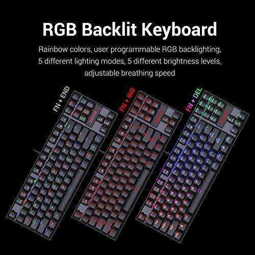 87 Key RGB Backlit Mechanical Gaming Keyboard U829102