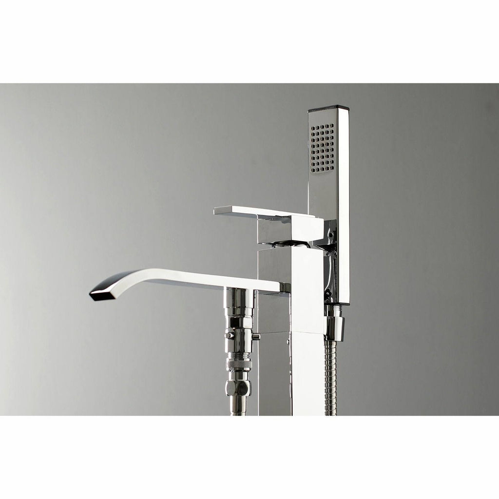 Brushed Brass Freestanding Tub Faucet with Hand Shower P25852
