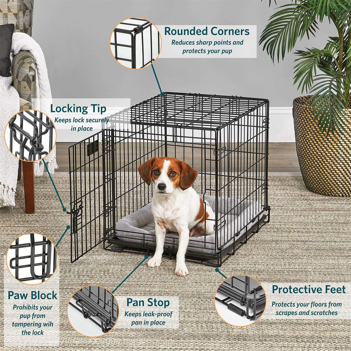 Black Single Door Dog Crate F215292