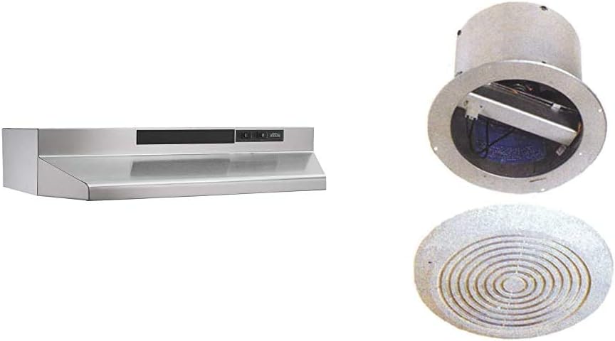 Black 30-Inch Two-Speed Convertible Range Hood Insert with Light Y9074